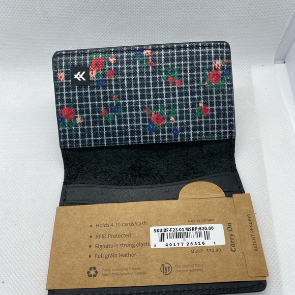 Slim Wallet THREAD Carry On Small Credit Card Holder Leather NWT - Picture 6 of 6